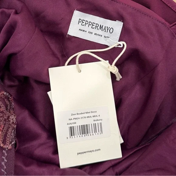 peppermayo mulberry zion beaded mini dress - Picture 9 of 9
